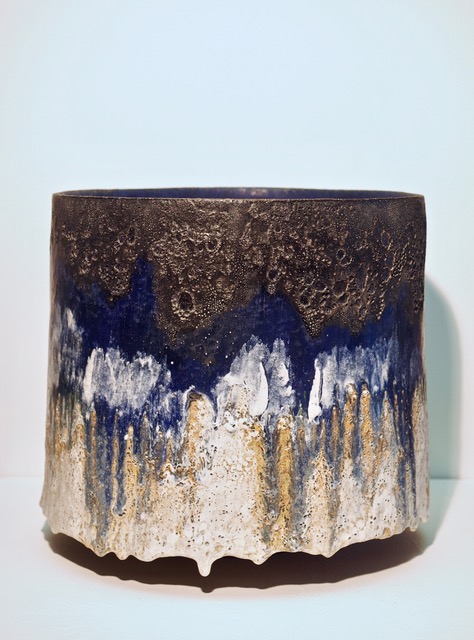 Large Vessel with Drip Base, #1322, 2017, H. 13.5, D. 14″