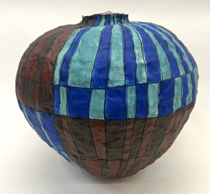 Brittany Mojo, Pool Brick, 2026, Stoneware, underglaze, 14″ x 14″ x 14″