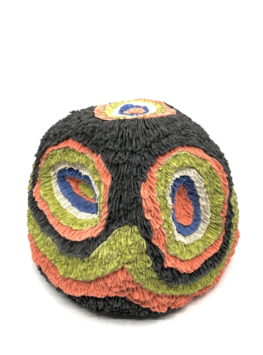 Donté Hayes, Bull’s Eye, 2025, Colored porcelain, 6.5″ x 7.5″ x 6.25″