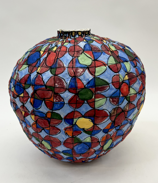 Brittany Mojo, Billie, 2026, Stoneware, porcelain slip, underglaze, 13″ x 12″ x 12″