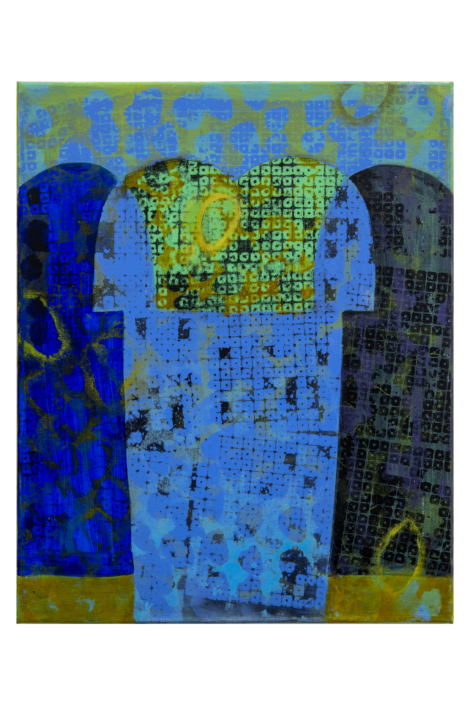 Kiwha Lee, Electromagnetic Signature, 2024, oil on canvas, 20″ x 16″