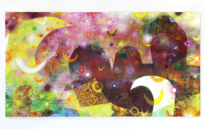 Kiwha Lee, Breathing Through, 2026, oil on canvas, 55″ x 103″