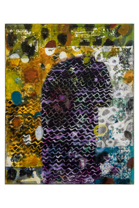 Kiwha Lee, Stored Energy Patterns, 2024, oil on canvas, 20″ x 186