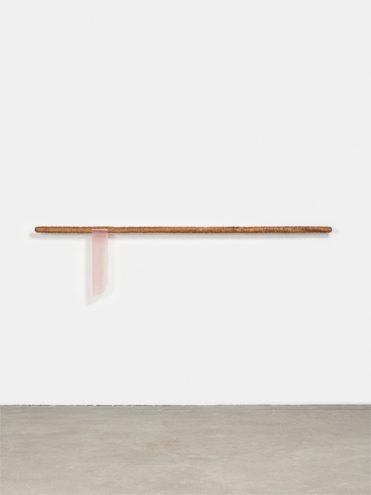 Marie Herwald Hermann, Still point, 2026, Mahogany and silicone, 21″ x 62″ x 5″. Photography by Travis Roozée